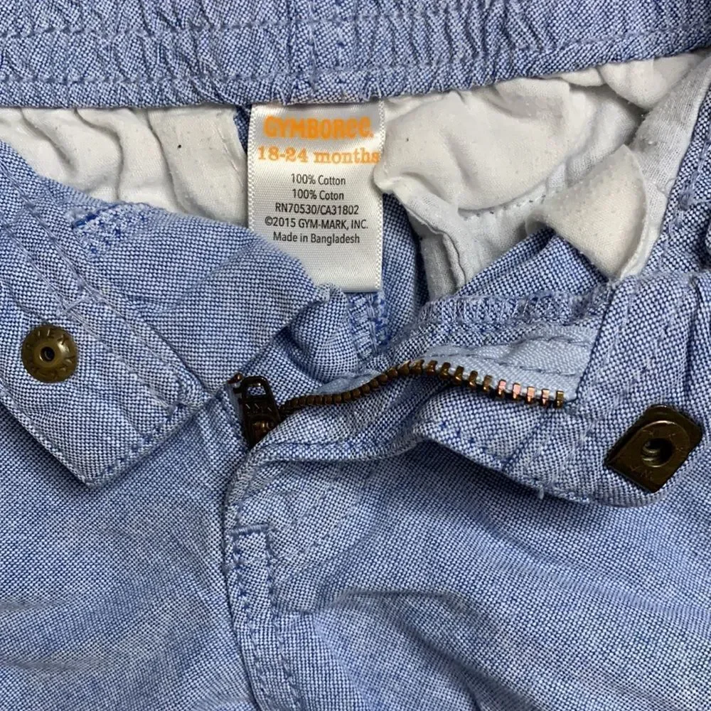 Gymboree shorts size 18 to 24 mos cotton shorts lightweight light blue summer